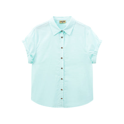 NewJNXS Linen-Cotton Blend Short-Sleeve Shirt