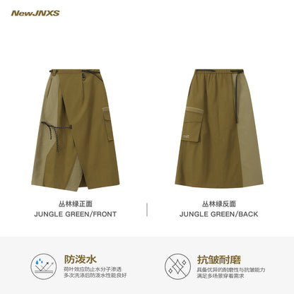 NewJNXS Outdoor Water-Repellent Utility Skirt – Summer Colorblock Asymmetrical A-Line Skirt