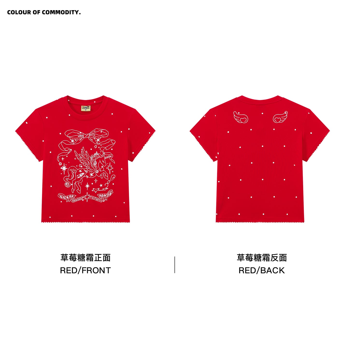 NewJNXS Unicorn Polka Dot Print Slim-Fit T-Shirt& Pet Tee
