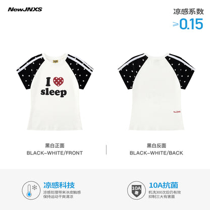 NewJNXS "LOVE SLEEP" All-Over Star Print Slim-Fit T-Shirt