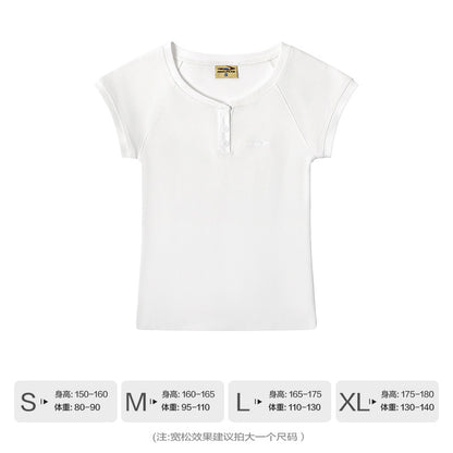 NewJNXS Waffle Henley Short Sleeve Tee