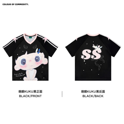 【NewJNXS × Kuku 2.0】Kuku Oversized Graphic Rhinestone Tee