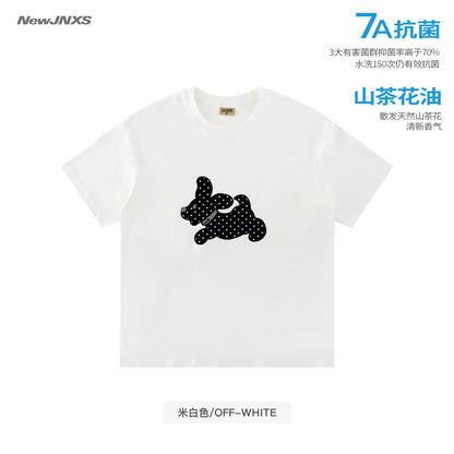 NewJNXS Polka Dot Puppy Patch Cropped T-Shirt
