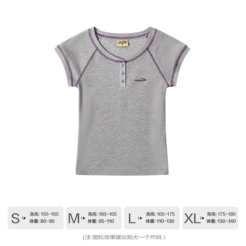 NewJNXS Waffle Henley Short Sleeve Tee