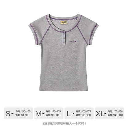NewJNXS Waffle Henley Short Sleeve Tee