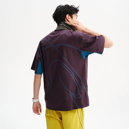 NewJNXS  Sorona Cooling Quick-Dry Colorblock Loose T-Shirt