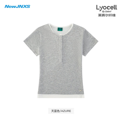 NewJNXS Lyocell Contrast Layered Slim-Fit Tee
