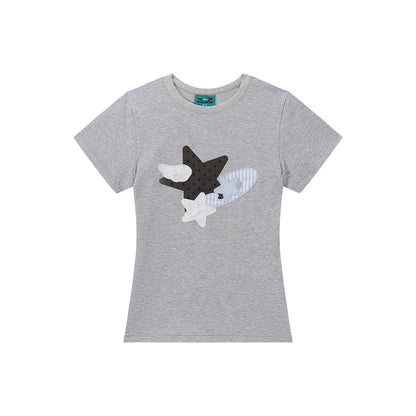 NewJNXS Angel Star Appliqué Fitted Tee