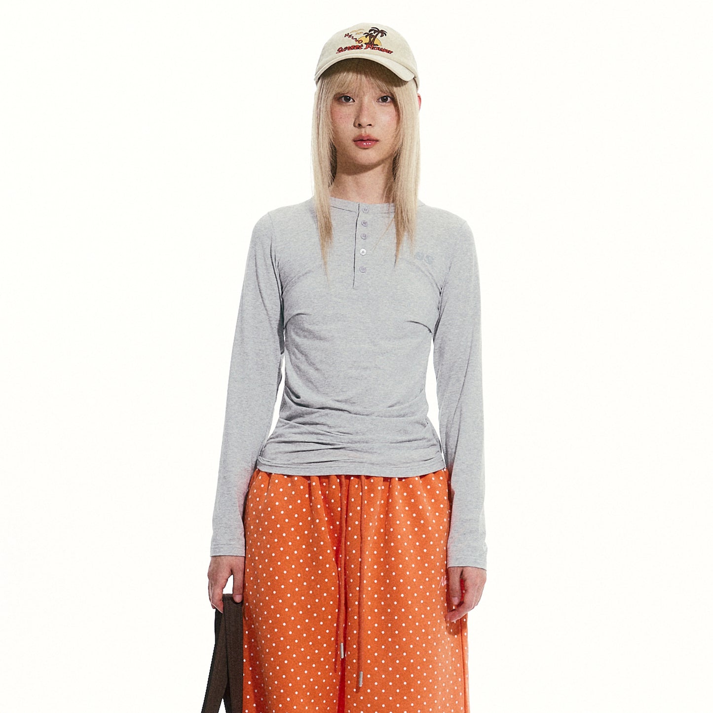 NewJNXS SS  Five-Button Henley Long Sleeve Tee
