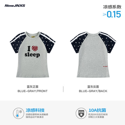 NewJNXS "LOVE SLEEP" All-Over Star Print Slim-Fit T-Shirt