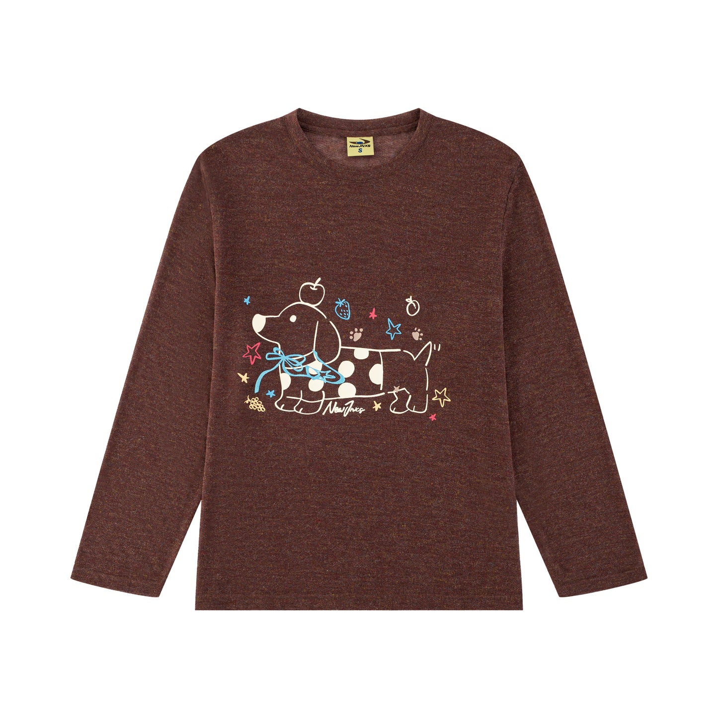 NewJNXS Polka Dot Dachshund Long Sleeve Top
