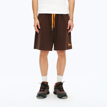 NewJNXS Washed Brushed Color-Block Sports Shorts