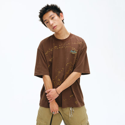 NewJNXS Glitter Star Graphic Oversized T-Shirt