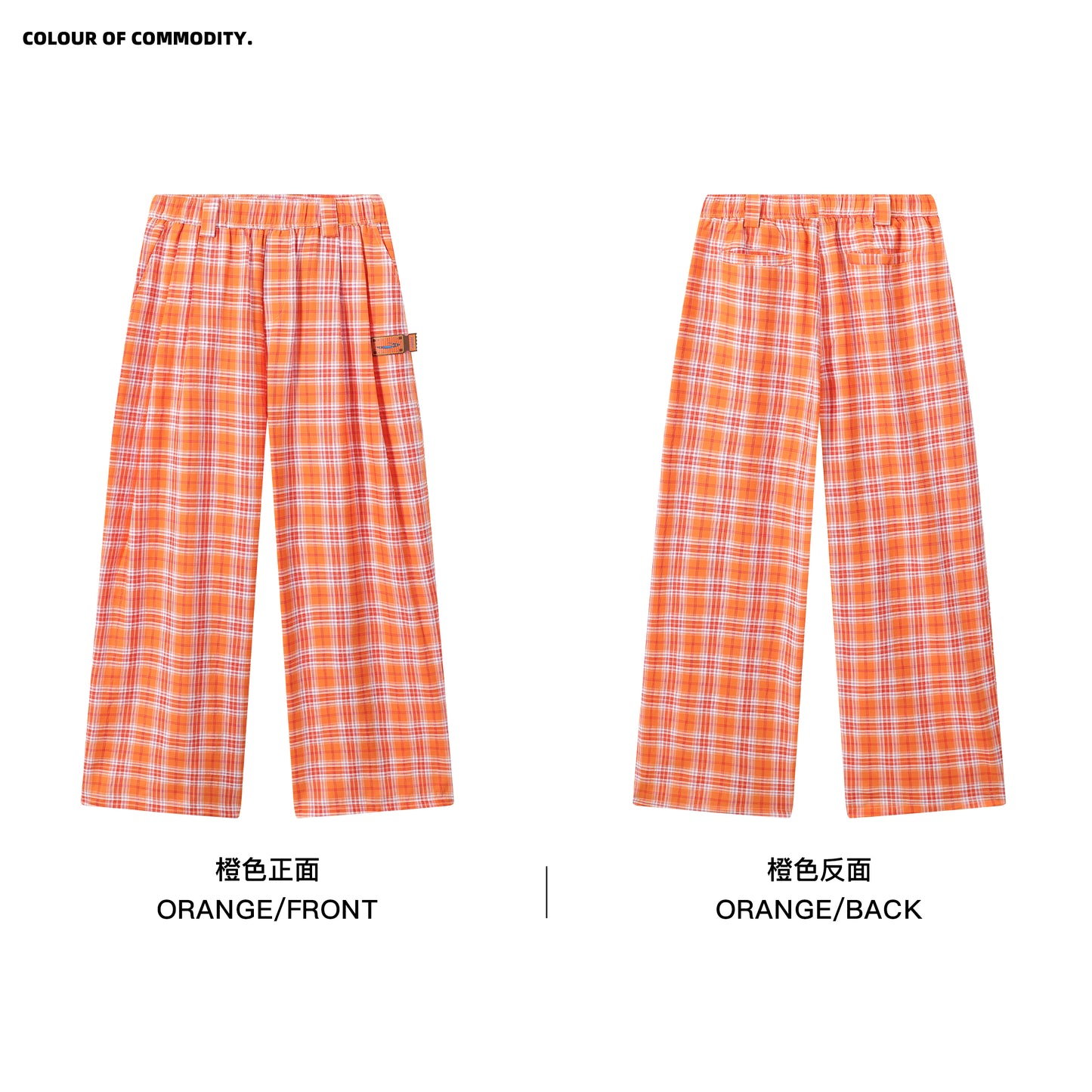 NewJNXS Wrinkle-Resistant Plaid Wide-Leg Pants