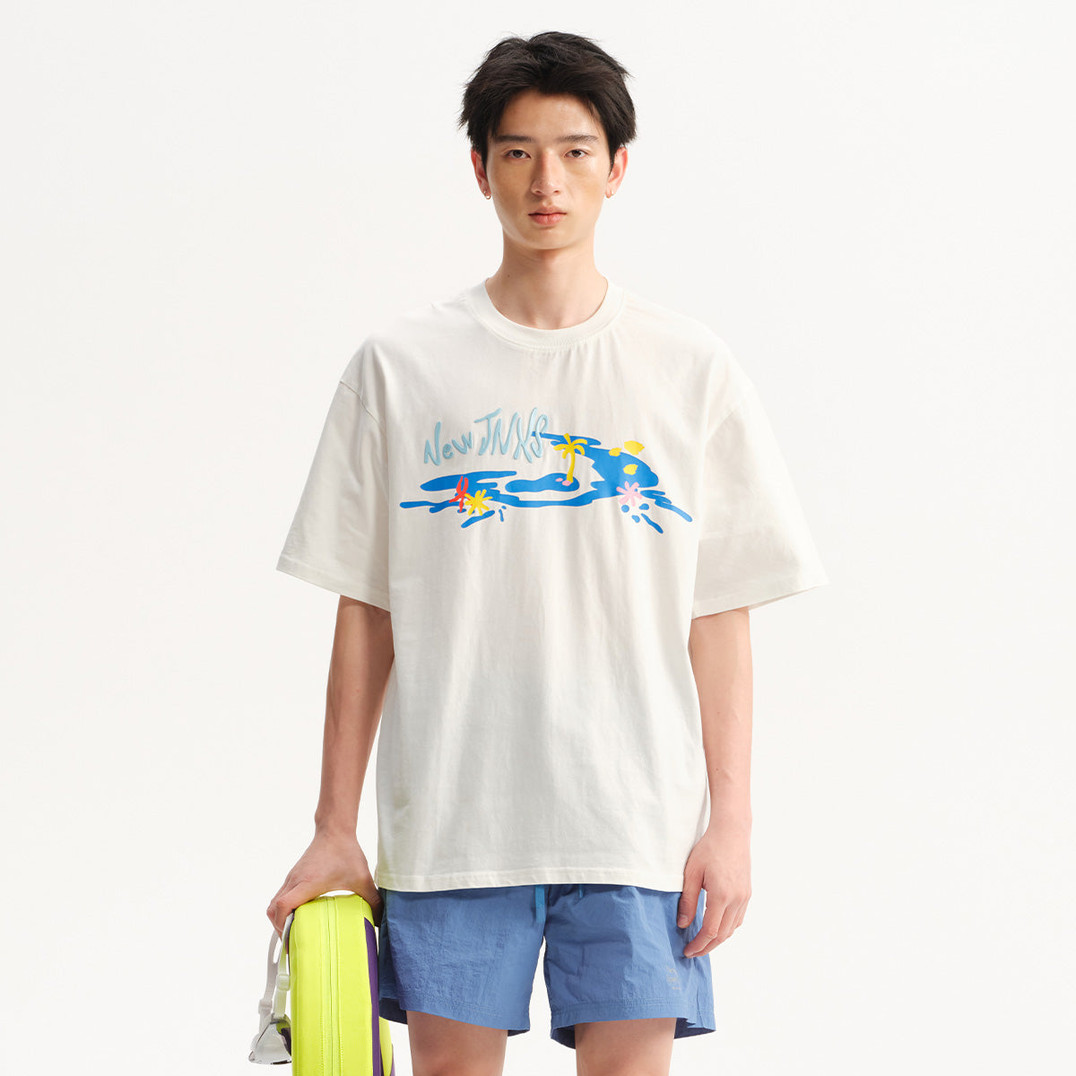 NewJNXS Cotton Jelly Logo Quick-Dry Swim Tee