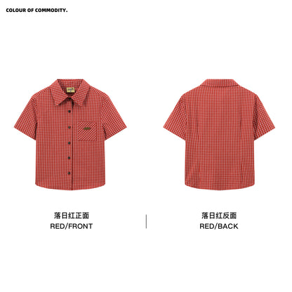 NewJNXS Vintage Plaid Drop Shoulder Couple Shirt