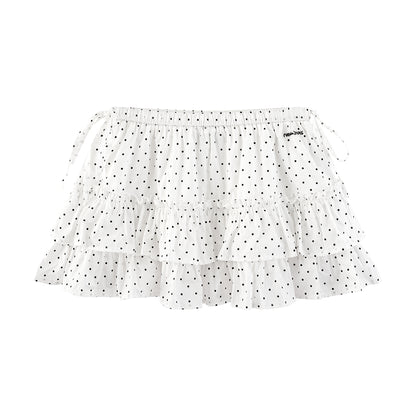 NewJNXS Ruffle Polka Dot Mini Skirt