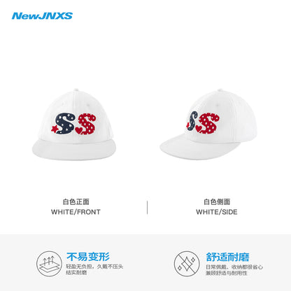 NewJNXS Heart & Wings Embroidered Flat Brim Cap