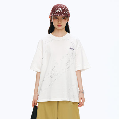 NewJNXS Glitter Star Graphic Oversized T-Shirt