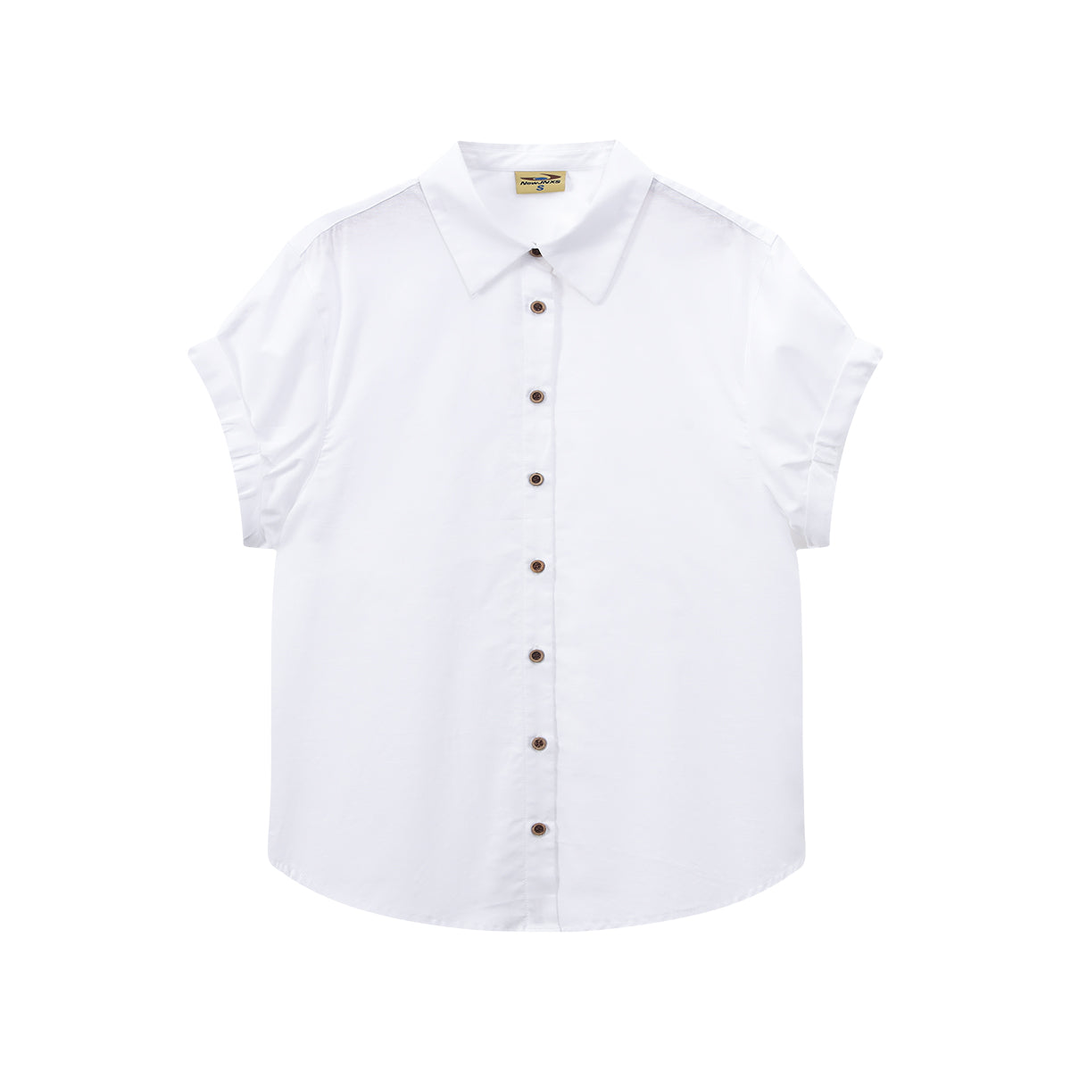 NewJNXS Linen-Cotton Blend Short-Sleeve Shirt