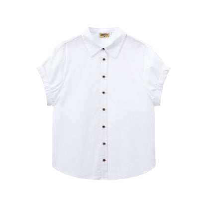 NewJNXS Linen-Cotton Blend Short-Sleeve Shirt