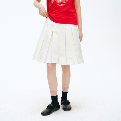 NewJNXS Structured Pleated A-Line  Skirt