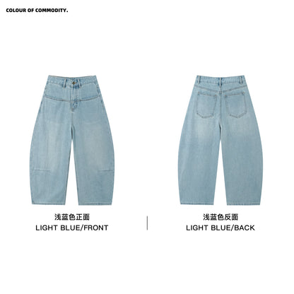 NewJNXS SS Washed Barrel-Leg Cropped Jeans