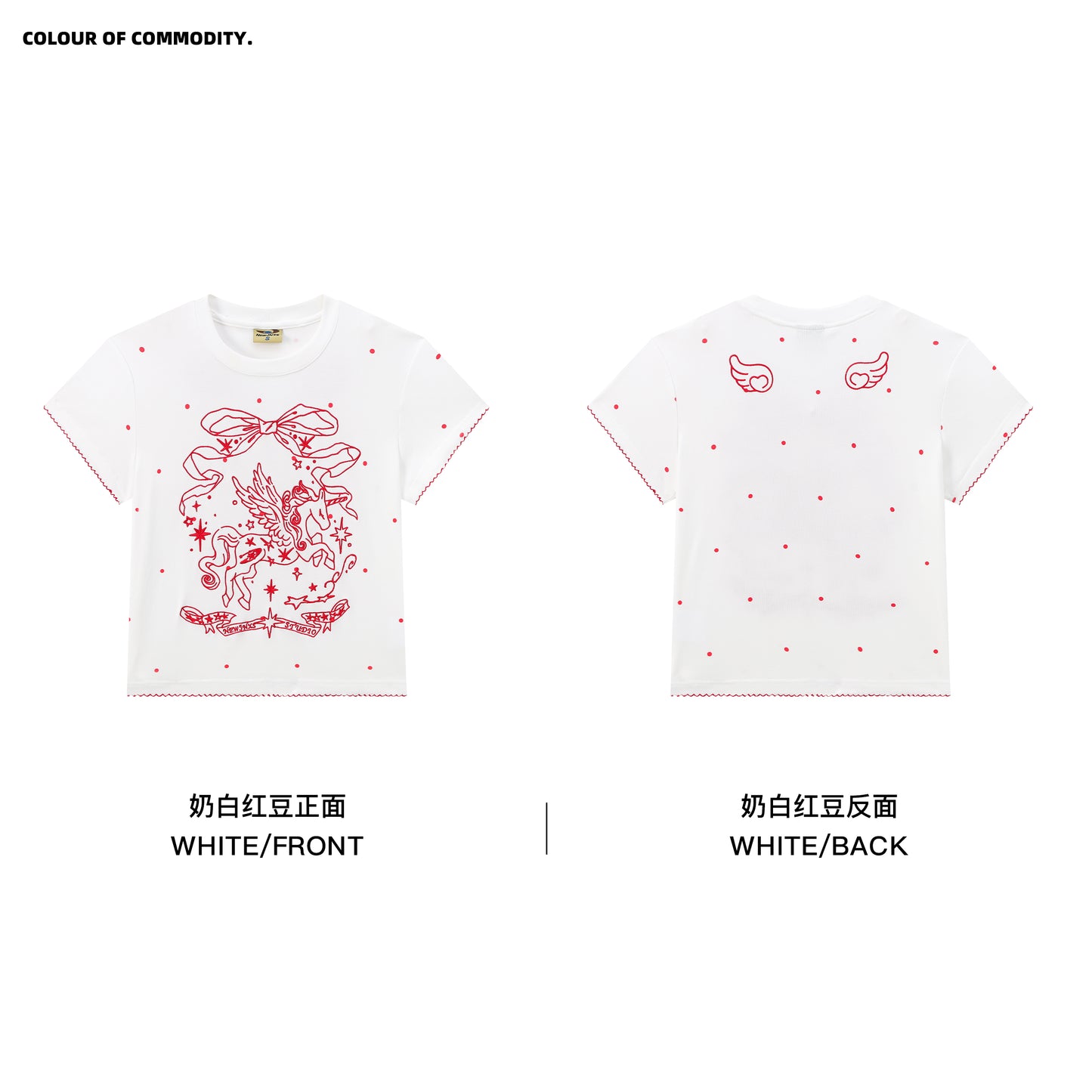 NewJNXS Unicorn Polka Dot Print Slim-Fit T-Shirt& Pet Tee