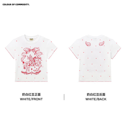 NewJNXS Unicorn Polka Dot Print Slim-Fit T-Shirt& Pet Tee