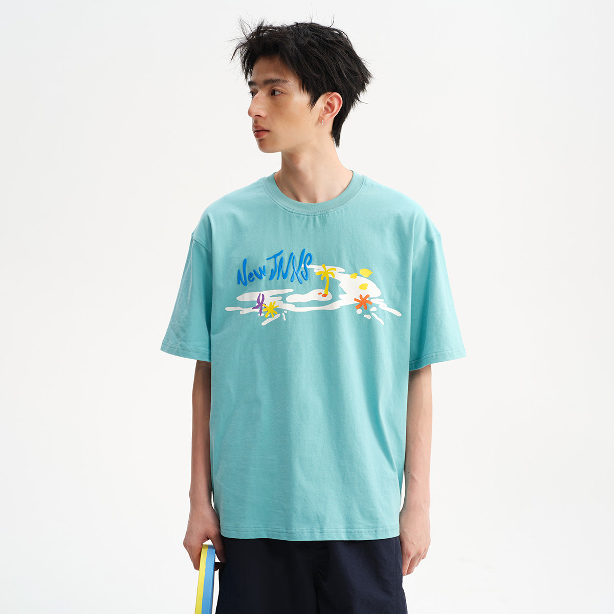 NewJNXS Cotton Jelly Logo Quick-Dry Swim Tee