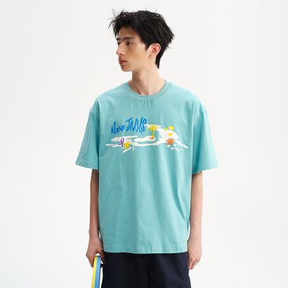 NewJNXS Cotton Jelly Logo Quick-Dry Swim Tee