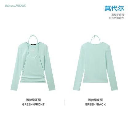 NewJNXS SS 2-in-1 Cami Long Sleeve T-Shirt
