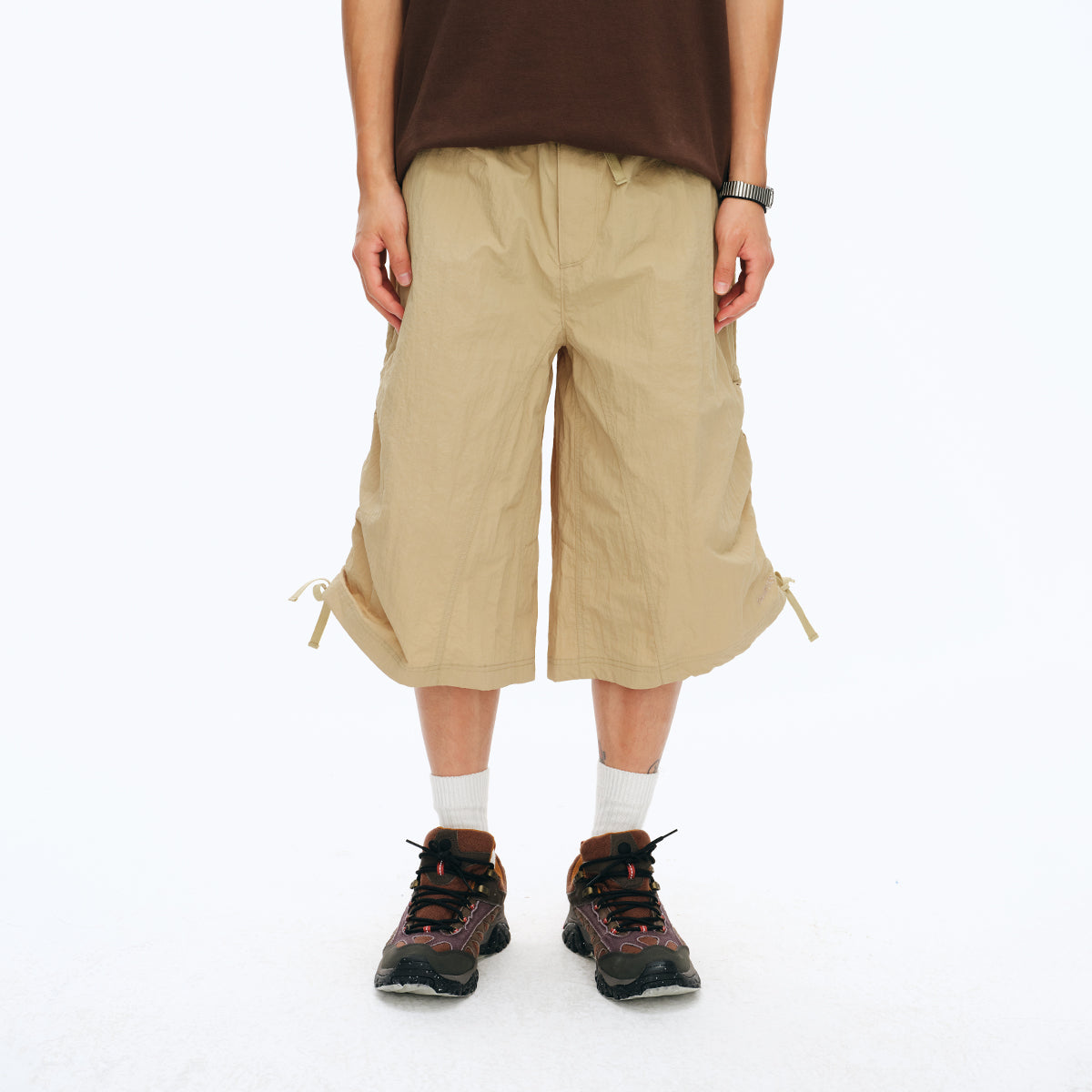 NewJNXS Wrinkle-Resistant Woven Wide-Leg Cropped Pants- Unisex