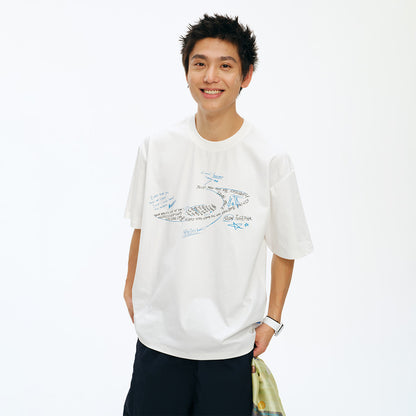 NewJNXS Glitter Graffiti Quick-Dry  Couple Tee