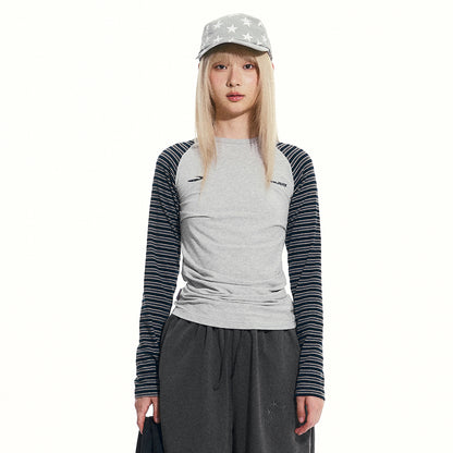 NewJNXS Contrast Stripe Long Sleeve Tee