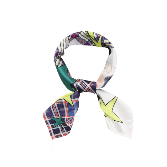 【NewJNXS x Kuku】Silk-Feel Stretch Star Plaid Multiway Bandana